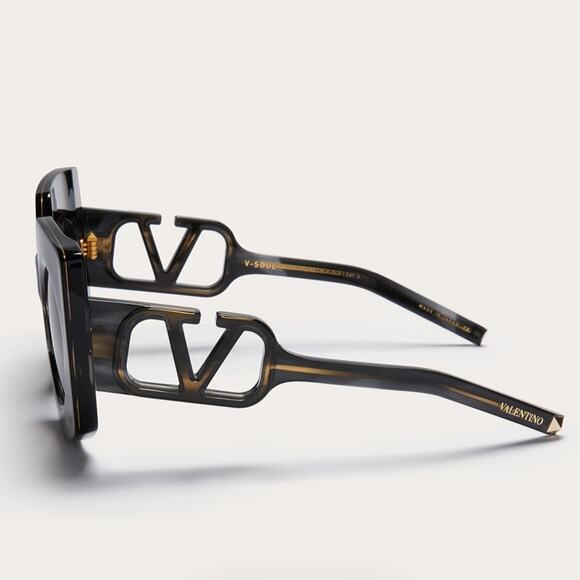 New! Valentino V SOUL VLS 127A Designer Black Swirl Sunglasses, Authentic main image 6